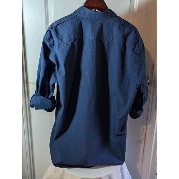 Apt. 9 Blue Long Sleeve Cotton Mans Men's Solid Dress Shirt Mens SizeM - Picture 4 of 4